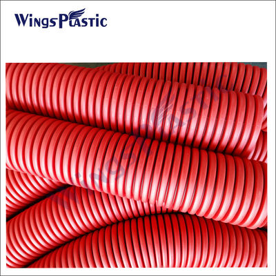 DWC HDPE পাইপ প্ল্যান্ট ডাবল ওয়াল ঢেউতোলা পাইপ এক্সট্রুশন লাইন 180kg/H